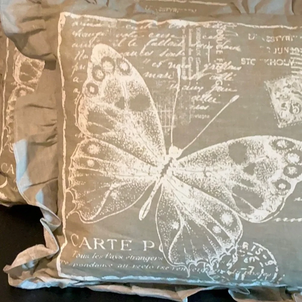 NWOT. Set of 2 Butterfly Print Decorative Pillows.